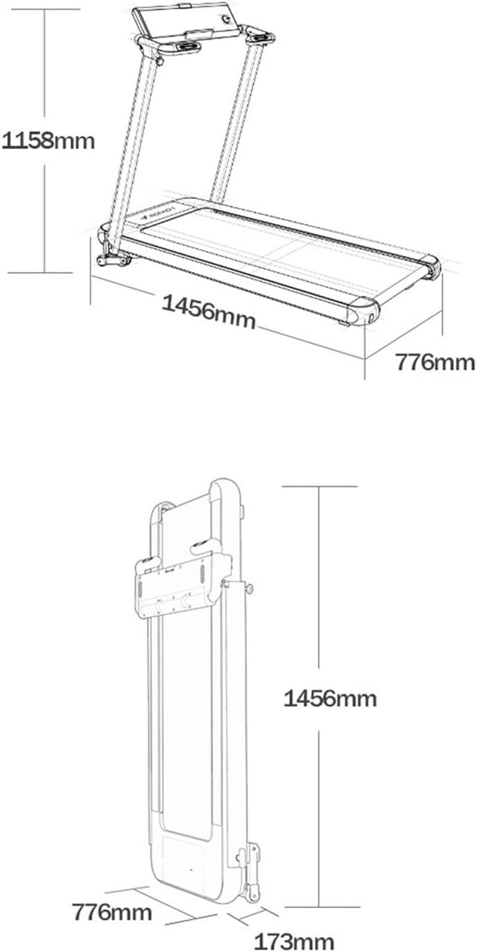 Treadmills Quiet Folding Treadmill Multifunctional Fitness Equipment Home Treadmill Folding Treadmill (Black) - Image 2