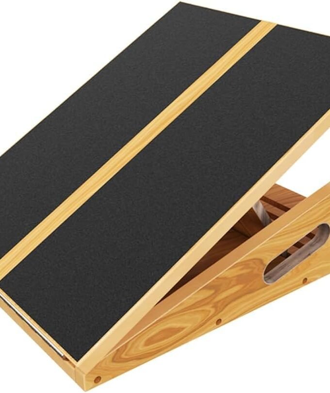 Professional Wooden Slant Board, Adjustable Incline Board and Calf Stretcher, Slant Board for Calf Stretching, Balance Stretch Board