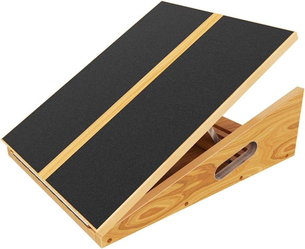 Professional Wooden Slant Board, Adjustable Incline Board and Calf Stretcher, Slant Board for Calf Stretching, Balance Stretch Board