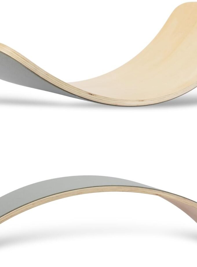 Wooden Wobble Balance Board, 33 Inch Rocker Board Natural Wood, Kids Toddler Open Ended Learning Toy, Yoga Curvy Board for Office & Classroom Adult