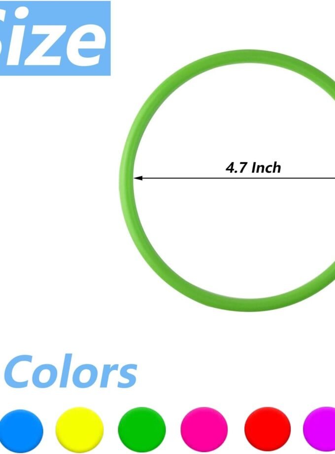 12 Pcs Plastic Ring Toss Game for Kids and Outdoor Toss Rings for Speed and Agility Practice Game, Random Colors