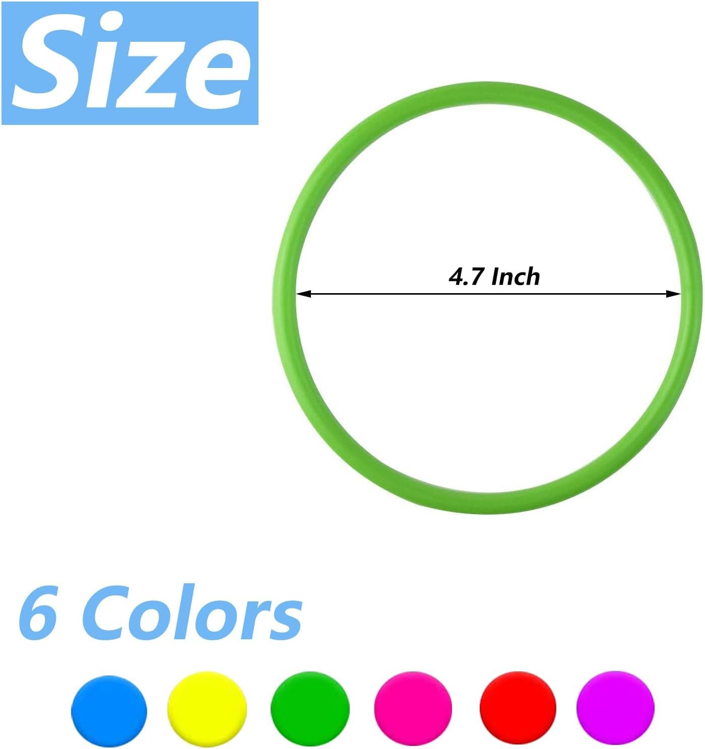 12 Pcs Plastic Ring Toss Game for Kids and Outdoor Toss Rings for Speed and Agility Practice Game, Random Colors - Image 2