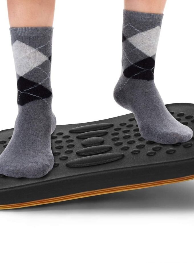 Wobble Balance Board for Standing Desk/Anti-Fatigue Office Foam Pad - Standing Desk Mats, Rocker Board, Office Accessories, Wobble Board With Massage Ball