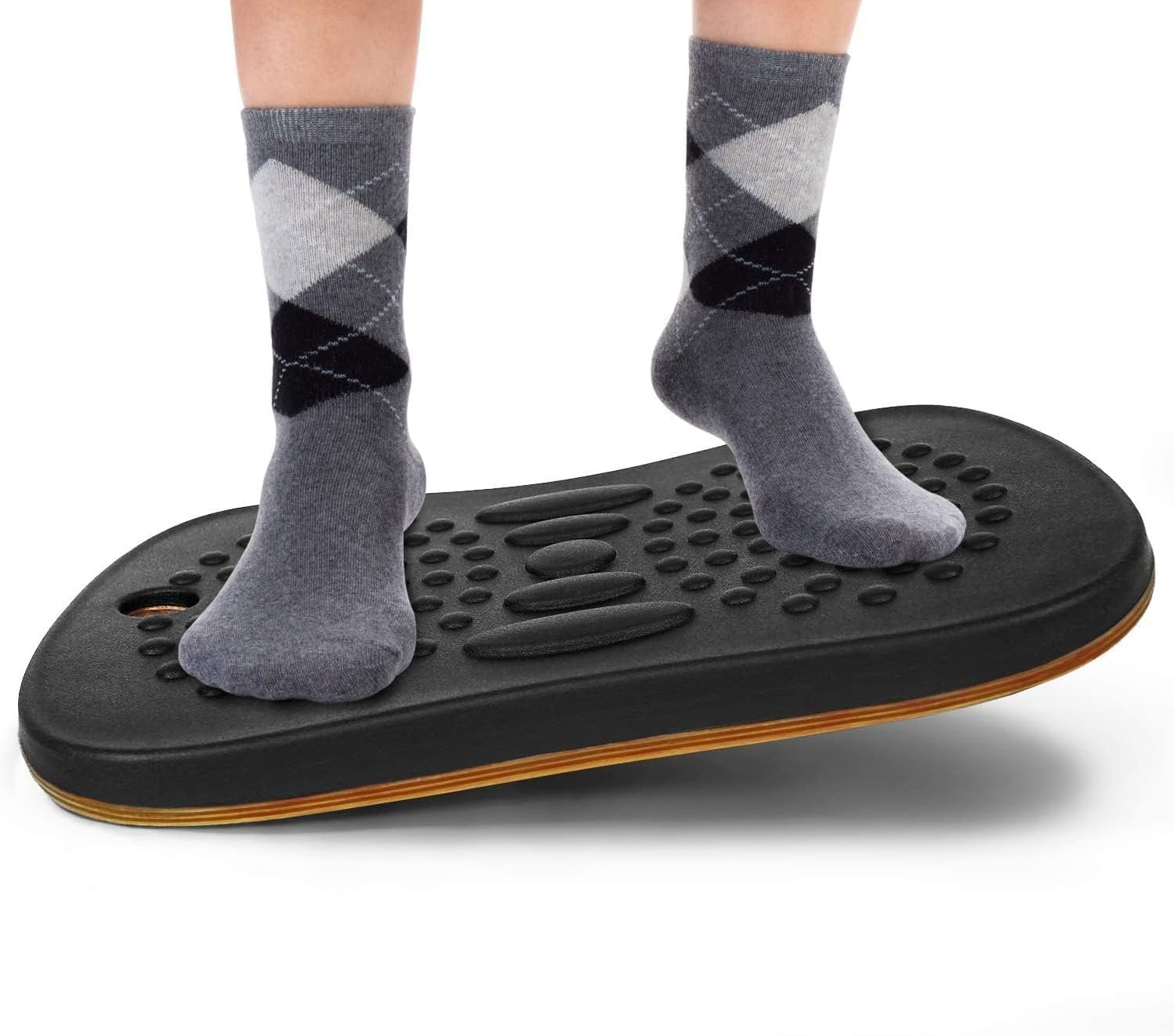 Wobble Balance Board for Standing Desk/Anti-Fatigue Office Foam Pad - Standing Desk Mats, Rocker Board, Office Accessories, Wobble Board With Massage Ball