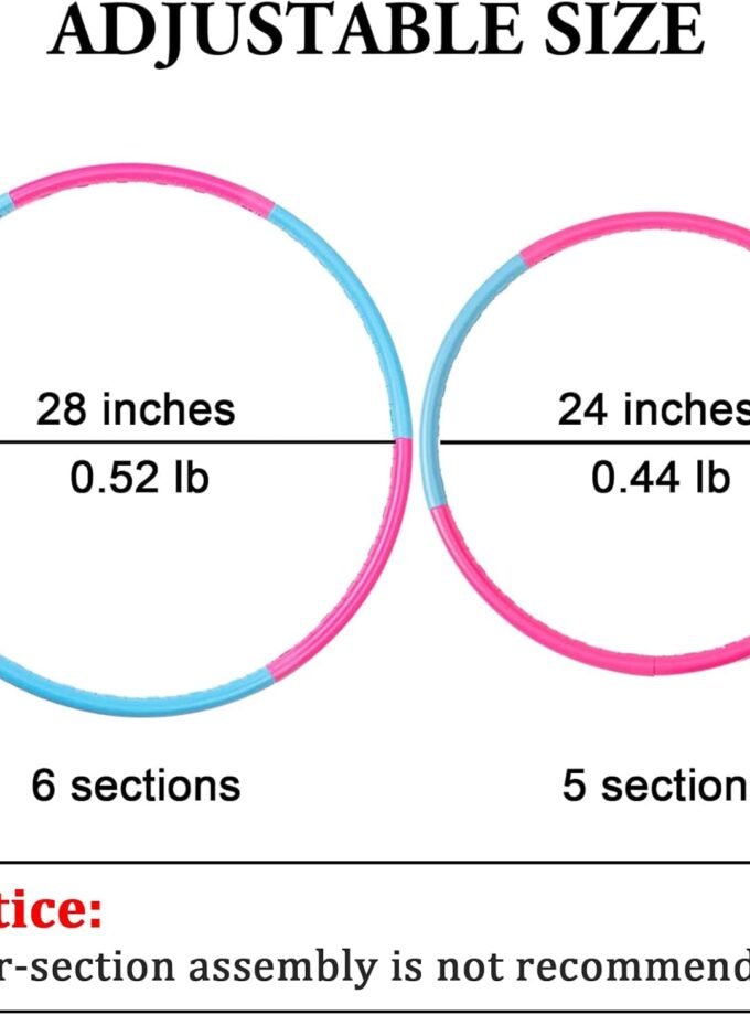 Kids Exercise Hoop, Detachable & Size Adjustable Toy Hoop, Professional Hoola Rings for Kids, Blue,pink