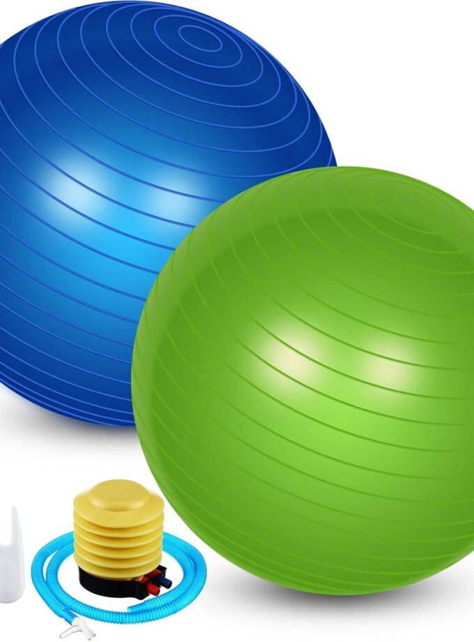 2 Pcs Yoga Ball Bulk Large 26 Inch Exercise Ball Anti Burst Birthing Ball Fitness Ball with Quick Pump, 26 Inches/ 65 cm for Improved Posture, Balance, Yoga, Pilates, Training