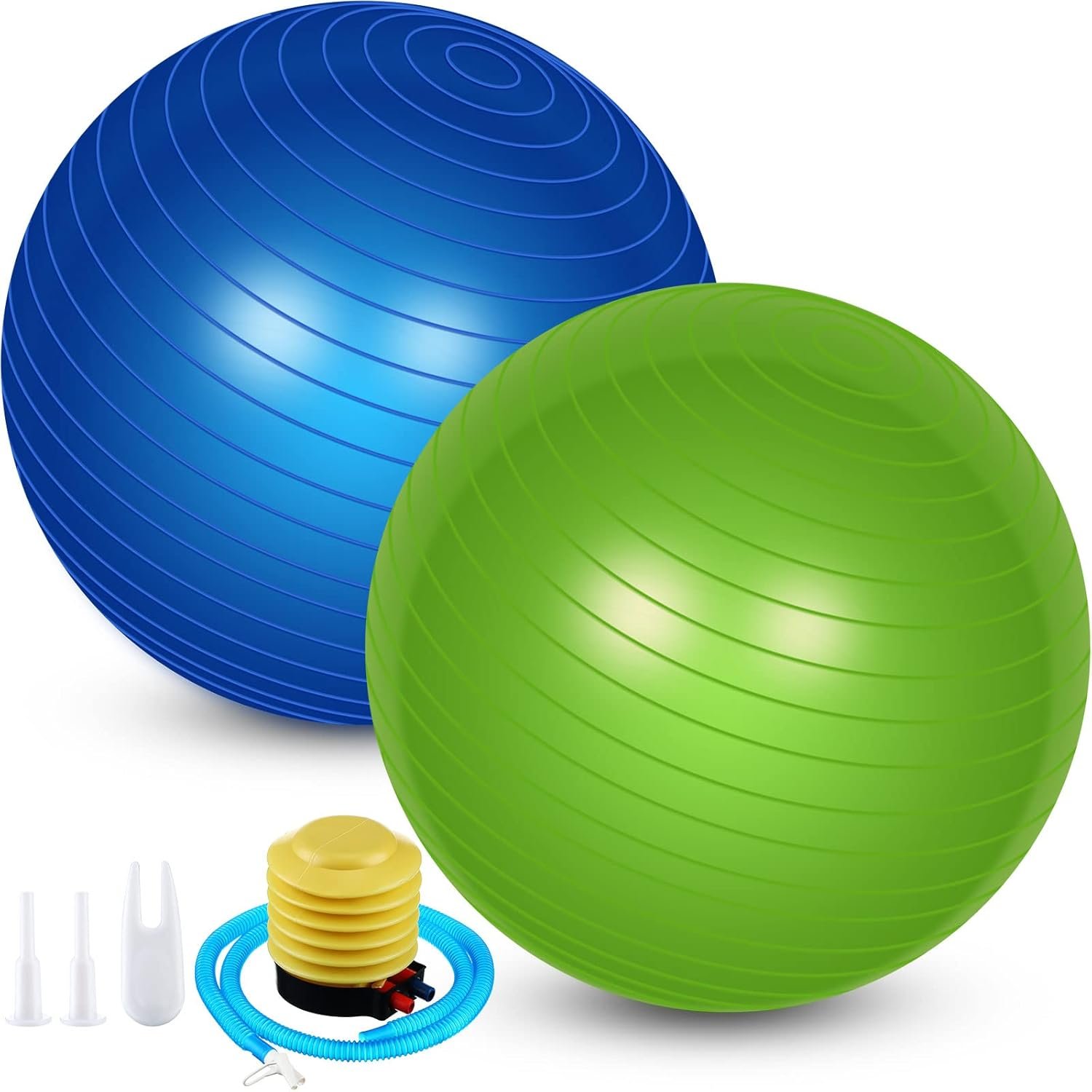 2 Pcs Yoga Ball Bulk Large 26 Inch Exercise Ball Anti Burst Birthing Ball Fitness Ball with Quick Pump, 26 Inches/ 65 cm for Improved Posture, Balance, Yoga, Pilates, Training