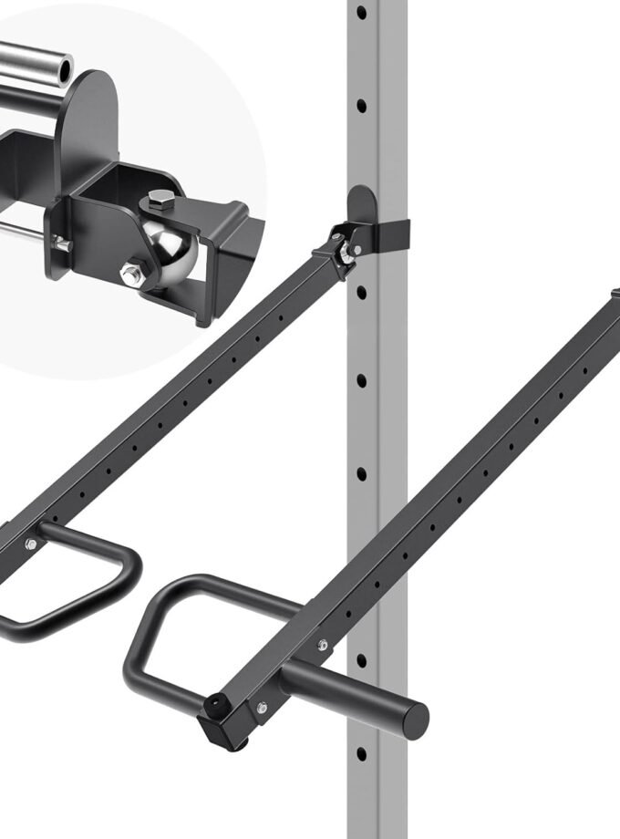 Heavy Duty Adjustable Lever Arms - 600 lbs , Alloy Steel, Fits 2'' x 2'' and 3'' x 3'' Power Racks with 5/8" or 1" Holes, Home Gym Strength Training, Compatible with 2" s
