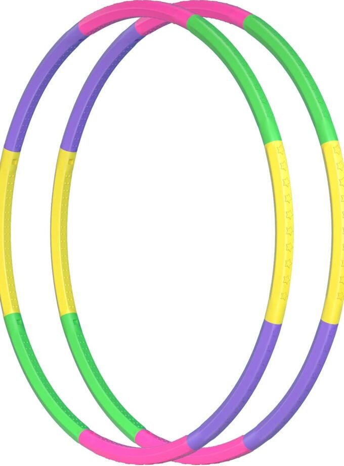 2 Pack Toy Color Hoop for Kids, Size Adjustable & Detachable Length Kids Adjustable Hoop Plastic Toys for Kids Adults Party Games, Gymnastics,  Agility Equipment, Christmas Wreath