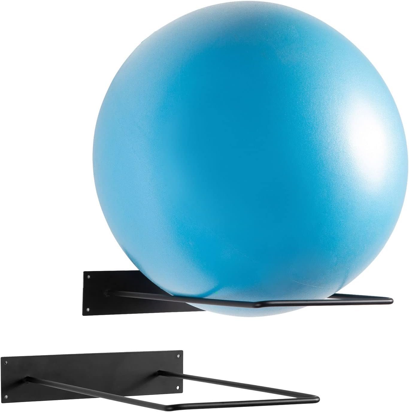 Metal Wire Wall Mounted Yoga Ball Storage Rack, Sport Gym Studio Exercise Equipment Holder for Large Stability Balls, Set of 4