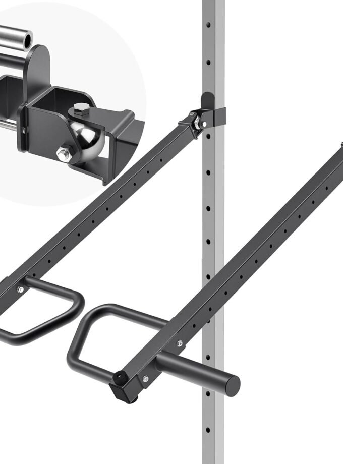 Heavy Duty Adjustable Lever Arms - 600 lbs , Alloy Steel, Fits 2'' x 2'' and 3'' x 3'' Power Racks with 5/8" or 1" Holes, Home Gym Strength Training, Compatible with 2" s