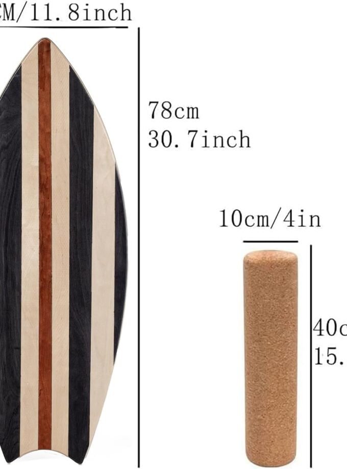 Balance Board Indoor Surfboard Surf Style Home Fitness with Wheel for Exercise, Athletic Training and Board Sports - Fun Workout Equipment For Balance, Stability and Improving Core Strength