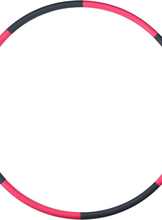 Stainless Steel Weighted Hula Hoop for Adults - Detachable Ergonomic Design for Muscle Strengthening and Weight Loss - Easy to Adjust and Carry for Home Fitness - Pink and Gray