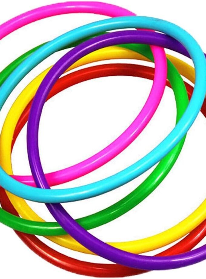 12 Pcs Plastic Ring Toss Game for Kids and Outdoor Toss Rings for Speed and Agility Practice Game, Random Colors