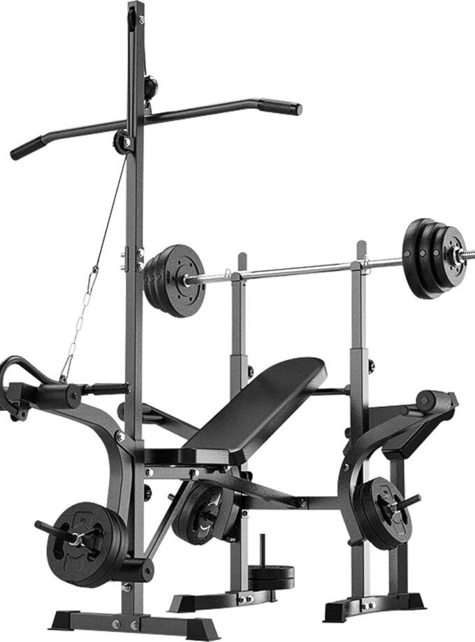 600lbs 6 in 1 Adjustable Weight Bench Set with Leg Extension and Leg Curl Multi-Function Bench Press Set for Full Body Workout