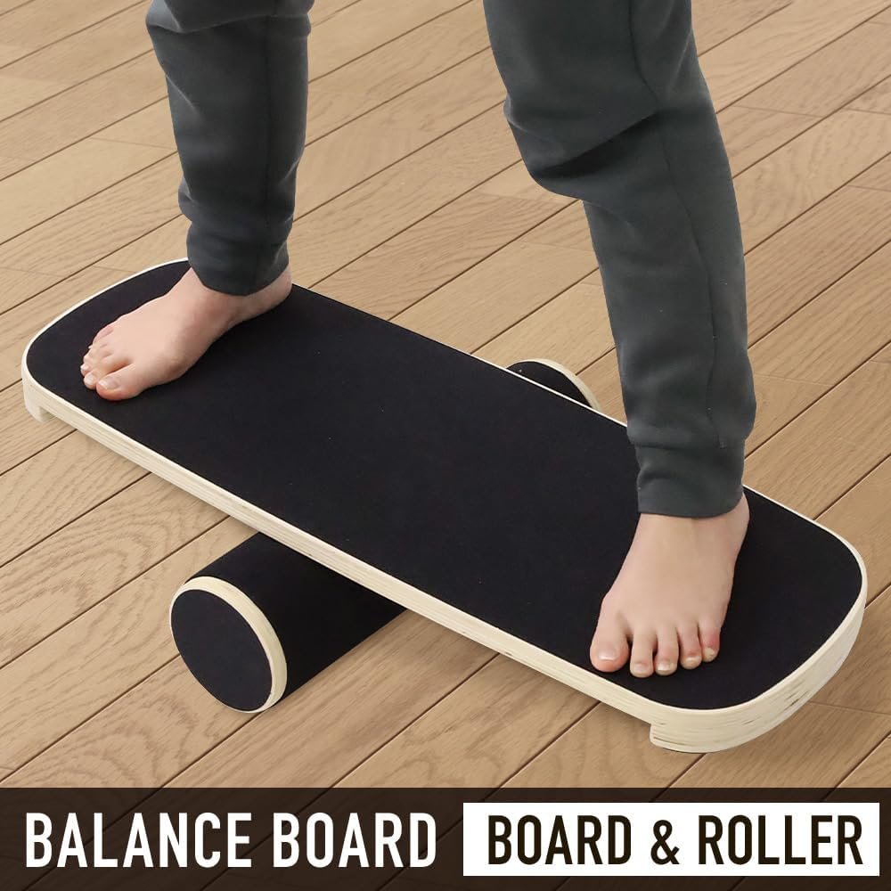 Balance Board for Adults, Sports Trainer, Wooden Surf Trainer Equipment with Adjustable Stoppers, Kids Improve Core Strength and Body Control, Exercise Tool for Fitness Work - Image 2