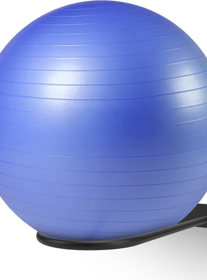 Medicine Ball RackWall Mounted Large Stability Ball Storage Rack Basketball Ball Rack Exercise Ball Equipment Organizer(1 Black)