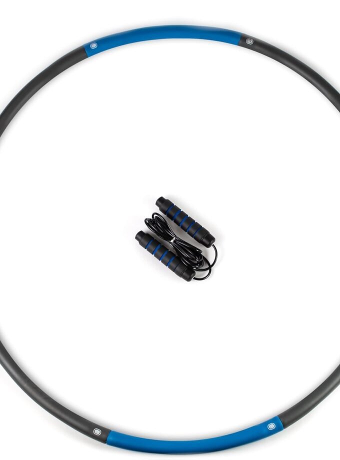 Weighted Hula Hoop - 35” Diameter, 2lb Exercise Hula Hoop with Soft Padding - 8 Section Detachable Fitness Hula Hoop with Free Jump Rope & Exercise Ebook - Hula Hoops for Adults & Kids