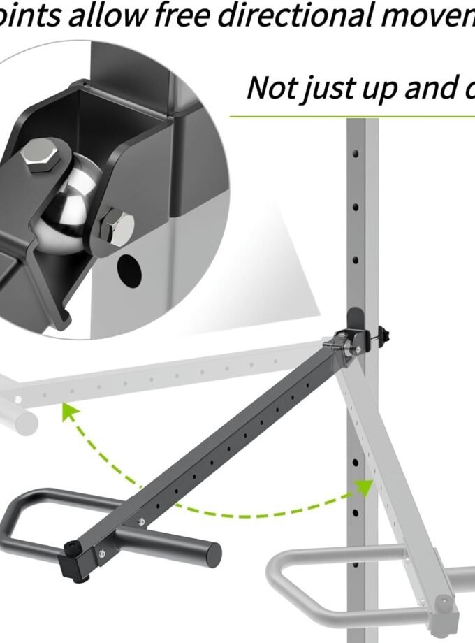 Heavy Duty Adjustable Lever Arms - 600 lbs , Alloy Steel, Fits 2'' x 2'' and 3'' x 3'' Power Racks with 5/8" or 1" Holes, Home Gym Strength Training, Compatible with 2" s