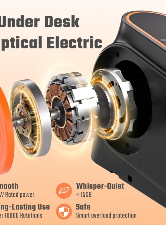 Under Desk Elliptical Machine, Ellipse Leg Exerciser for Seniors Fully Assembled, Quiet & Portable Electric Seated Pedal Exerciser with Remote Control & 12 Adjustable Speeds