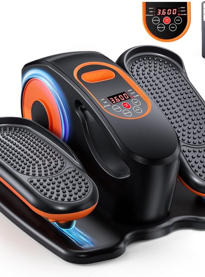 Under Desk Elliptical Machine, Ellipse Leg Exerciser for Seniors with 15 Adjustable Speed, Quiet & Portable Seated Pedal Exerciser, Ellipse Leg Exerciser While Sitting for Seniors with Remote Control