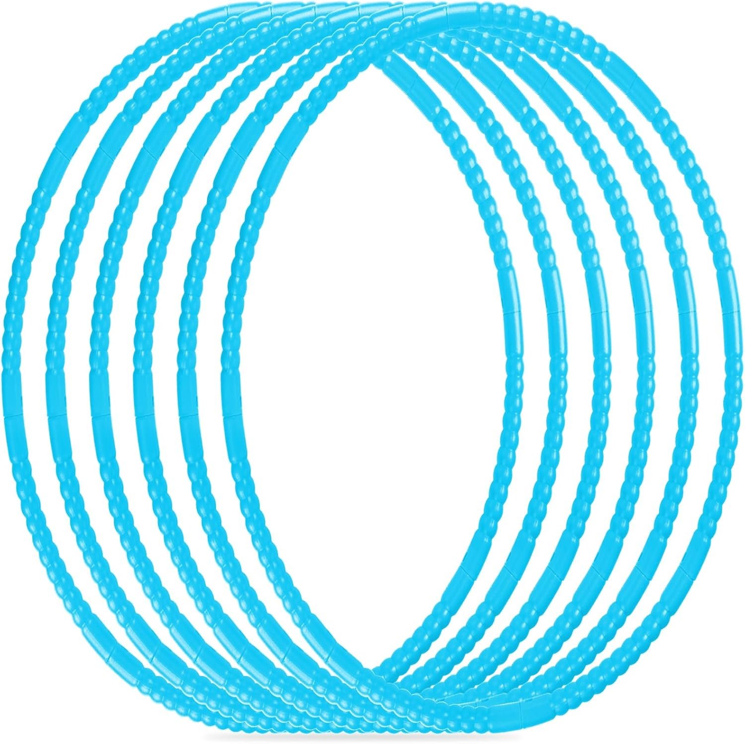 6PCS Toy Hoop Bundle Pack Color Toy Hoop for Kids Exercise Ring Toy Fitness Hoops Snap Together Detachable Adjustable Weight Size Plastic Hoop Exercise Hoops for Sports