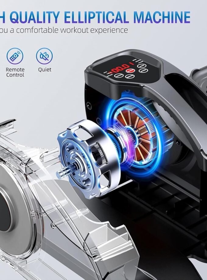 Under Desk Elliptical, Electric Foot Pedal Exerciser, Fully Assembled Seated Elliptical, Compact Portable Elliptical Machine Trainer with Remote Control, Mini Elliptical Leg Exerciser for Home