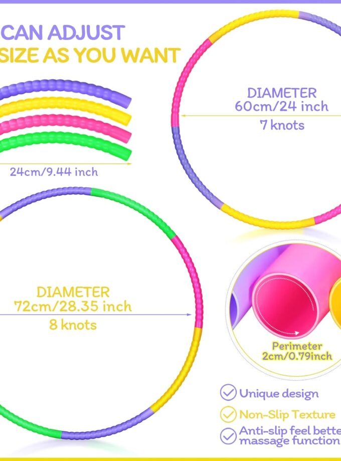 Toy Hoop Detachable Plastic Hoops Exercise Equipment Toy Adjustable Rings for Sports Playing Party Game Dance Pet Training