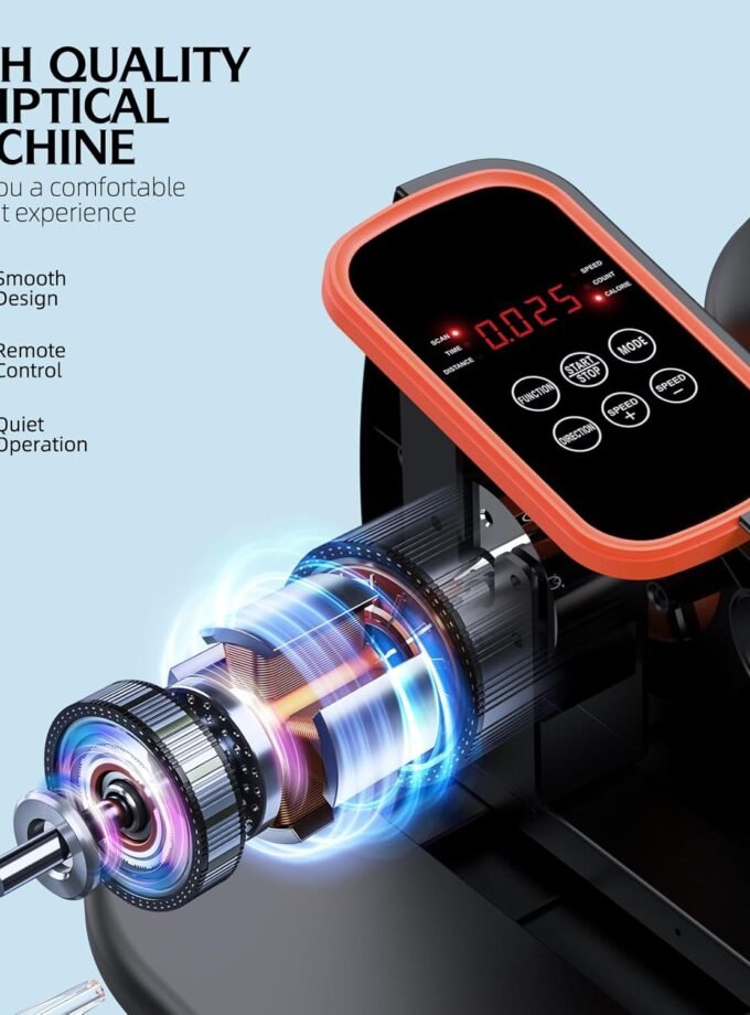 Under Desk Elliptical, Ellipse Leg Exerciser While Sitting for Seniors, Quiet Portable Electric Seated Pedal Exerciser with Remote Control and 12 Adjustable Speeds for Home Office