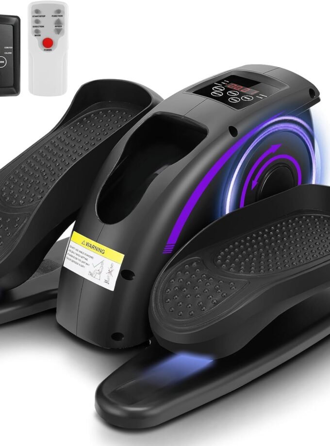 Under Desk Elliptical Machine, Electric Seated Pedal Exerciser, Mini Elliptical Machines for Seniors, LCD Display Monitor, Remote Control, Leg Exerciser for Home