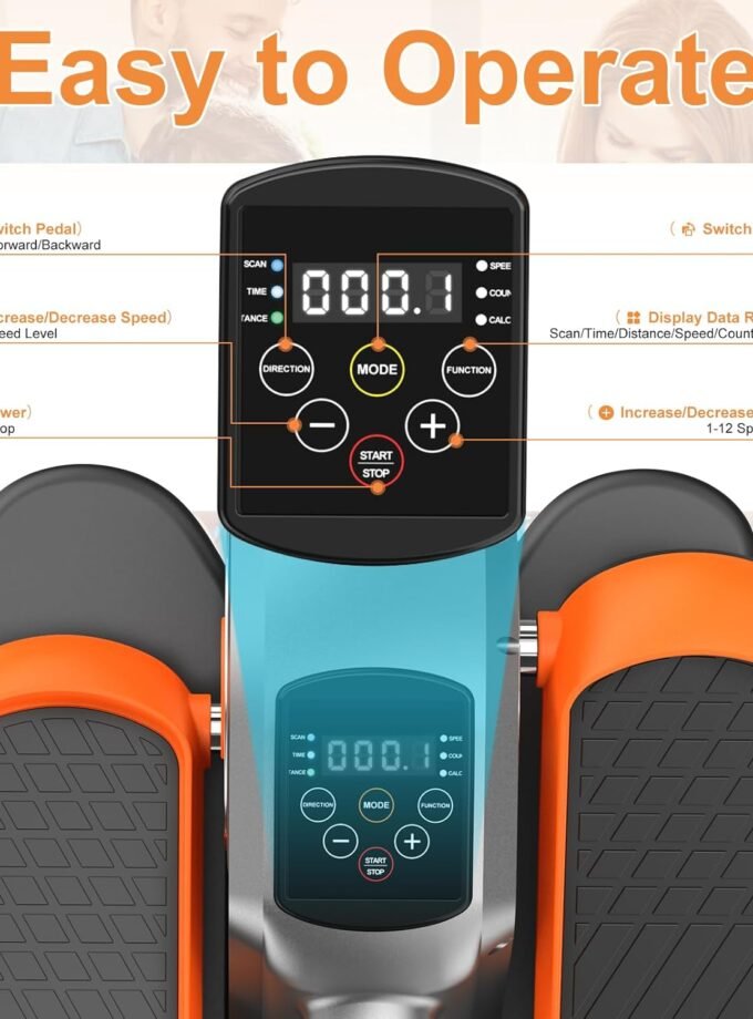 Under Desk Elliptical Machine, Ellipse Leg Exerciser for Seniors and Adults, Quiet Portable Electric Seated Pedal Exerciser with Display Monitor, Remote Control & 12 Adjustable Speeds