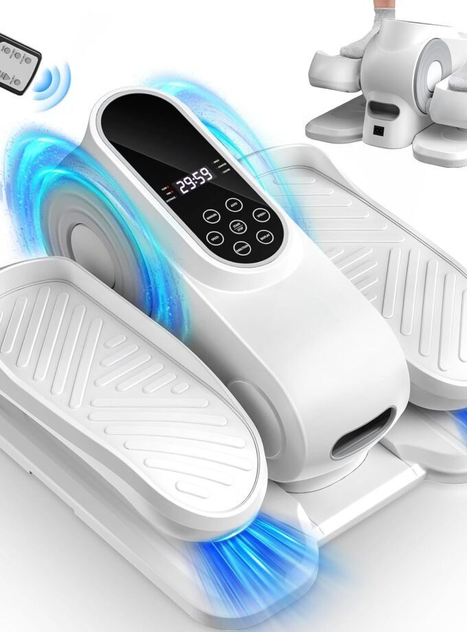 Under Desk Elliptical Exercise Machine, Ellipse Leg Exerciser As Seen On TV with 12 Speed, Electric Foot Leg Exerciser While Sitting for Seniors, Portable Seated Pedal Exerciser with Remote/LCD