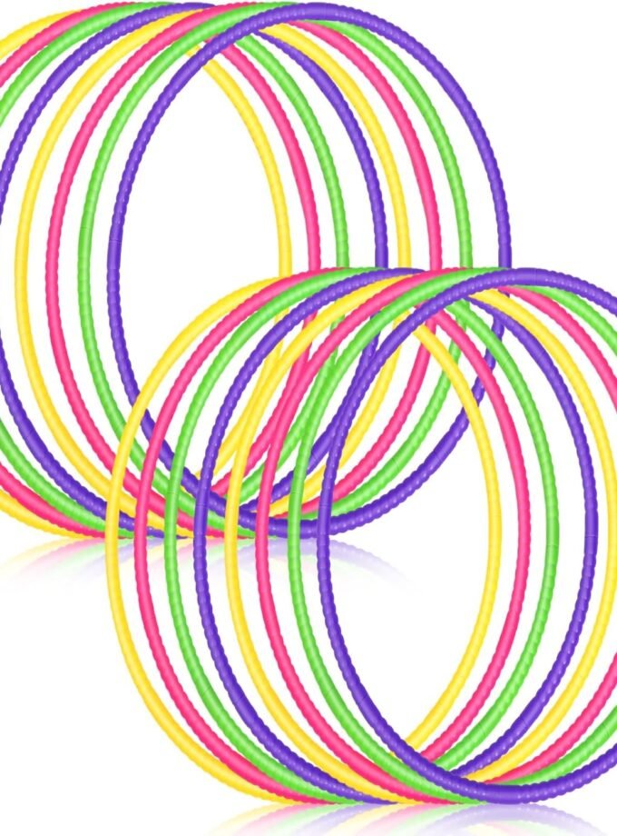 16 Pcs Toy Color Hoop for Kids, Detachable Adjustable Light Weight Plastic Hoops Toy, Colored Hoop Circles for Party Games, Dance,  Agility