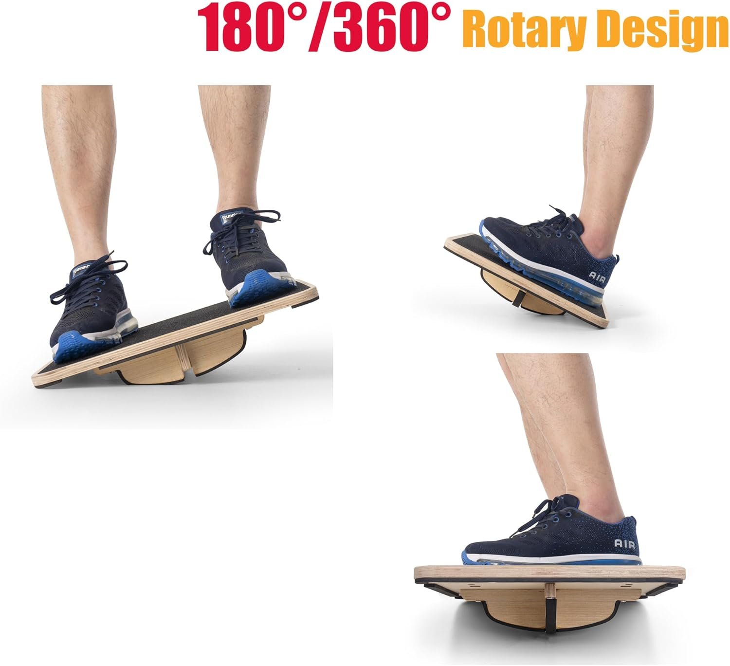 Professional Wooden Balance Boards for Adults - 350LBS Anti-Slip Balance Boards Design for Physical Therapy,Under Desk,2 Easy Setup Methods,Durable & Stable Wooden Boards - Image 2