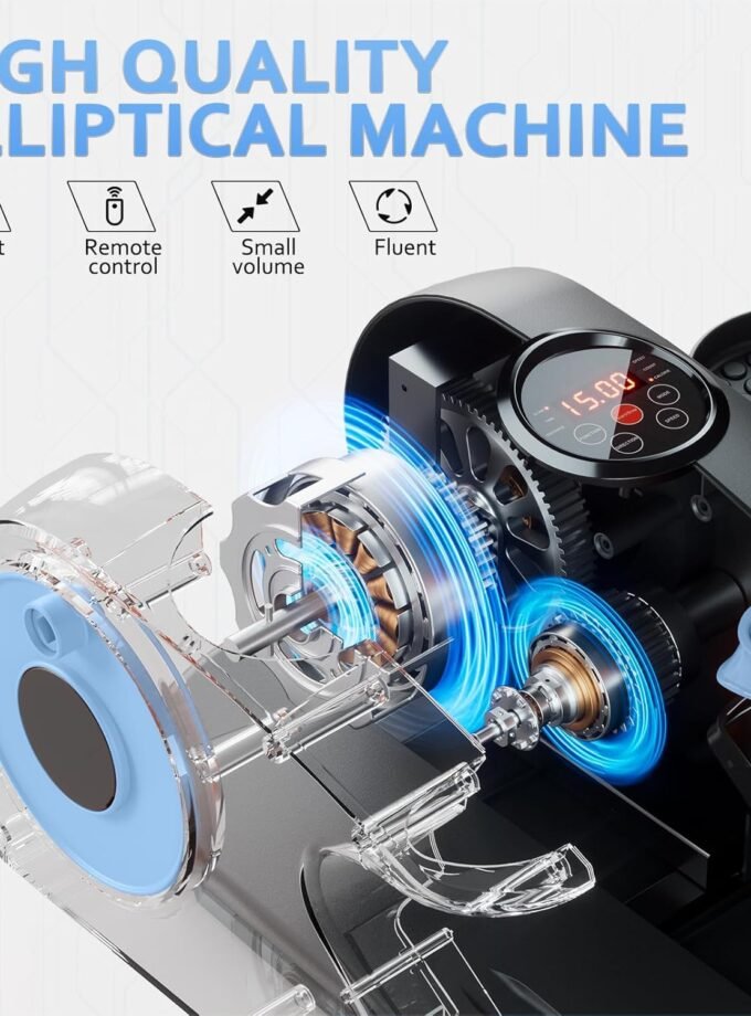 Under Desk Elliptical Machine, Ellipse Leg Exerciser as Seen on TV for Seniors with Remote Control & 12 Adjustable Speeds, Elliptical Machine for Home