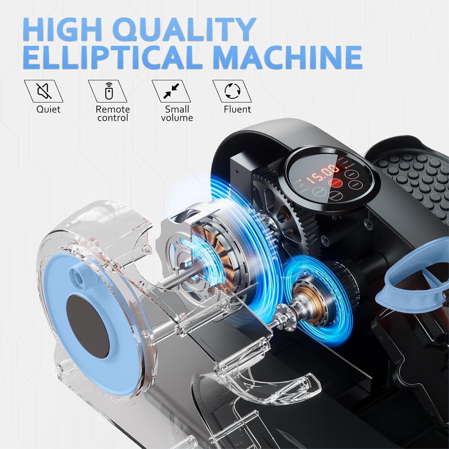 Under Desk Elliptical Machine, Ellipse Leg Exerciser as Seen on TV for Seniors with Remote Control & 12 Adjustable Speeds, Elliptical Machine for Home - Image 2