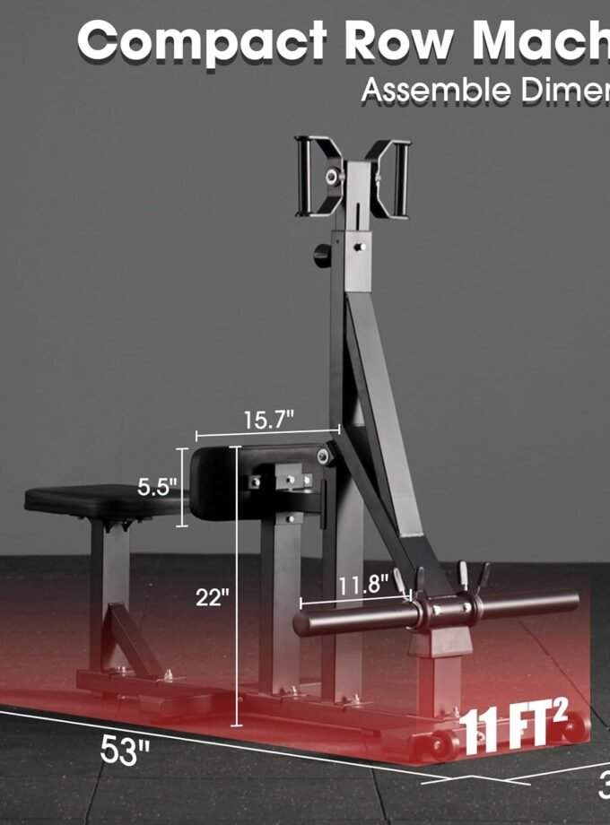 Seated Row Machine, Back Chest Machine, Upr Body Workout Machine with Rotating Handles, Home Gym Equipment