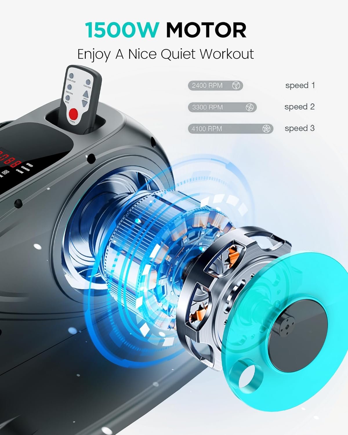 Under Desk Elliptical Machine, 10 Modes Ellipse Leg Exerciser as Seen on tv, Elliptical Training Machines with Remote, Seated Elliptical Machine for Home Office Gym Workout Equipment - Image 2