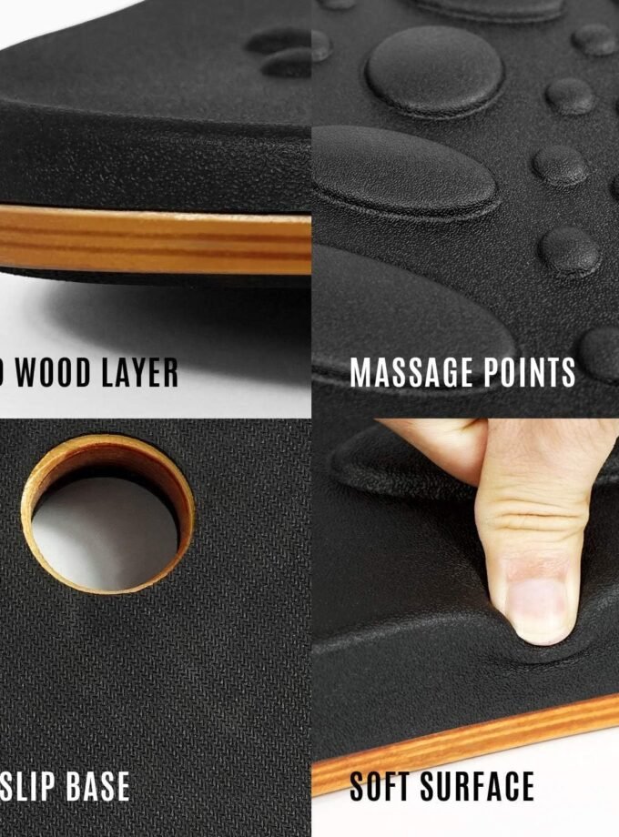 Wobble Balance Board for Standing Desk/Anti-Fatigue Office Foam Pad - Standing Desk Mats, Rocker Board, Office Accessories, Wobble Board With Massage Ball