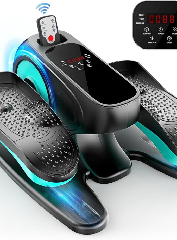 Under Desk Elliptical Machine, 10 Modes Ellipse Leg Exerciser as Seen on tv, Elliptical Training Machines with Remote, Seated Elliptical Machine for Home Office Gym Workout Equipment