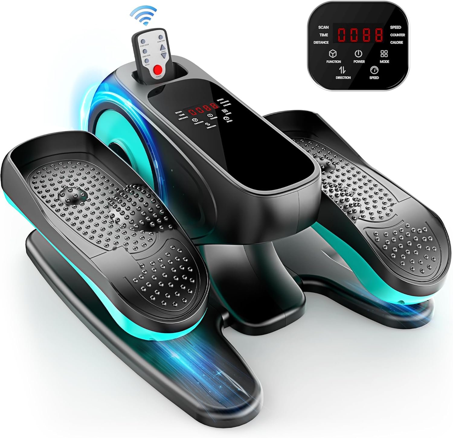 Under Desk Elliptical Machine, 10 Modes Ellipse Leg Exerciser as Seen on tv, Elliptical Training Machines with Remote, Seated Elliptical Machine for Home Office Gym Workout Equipment