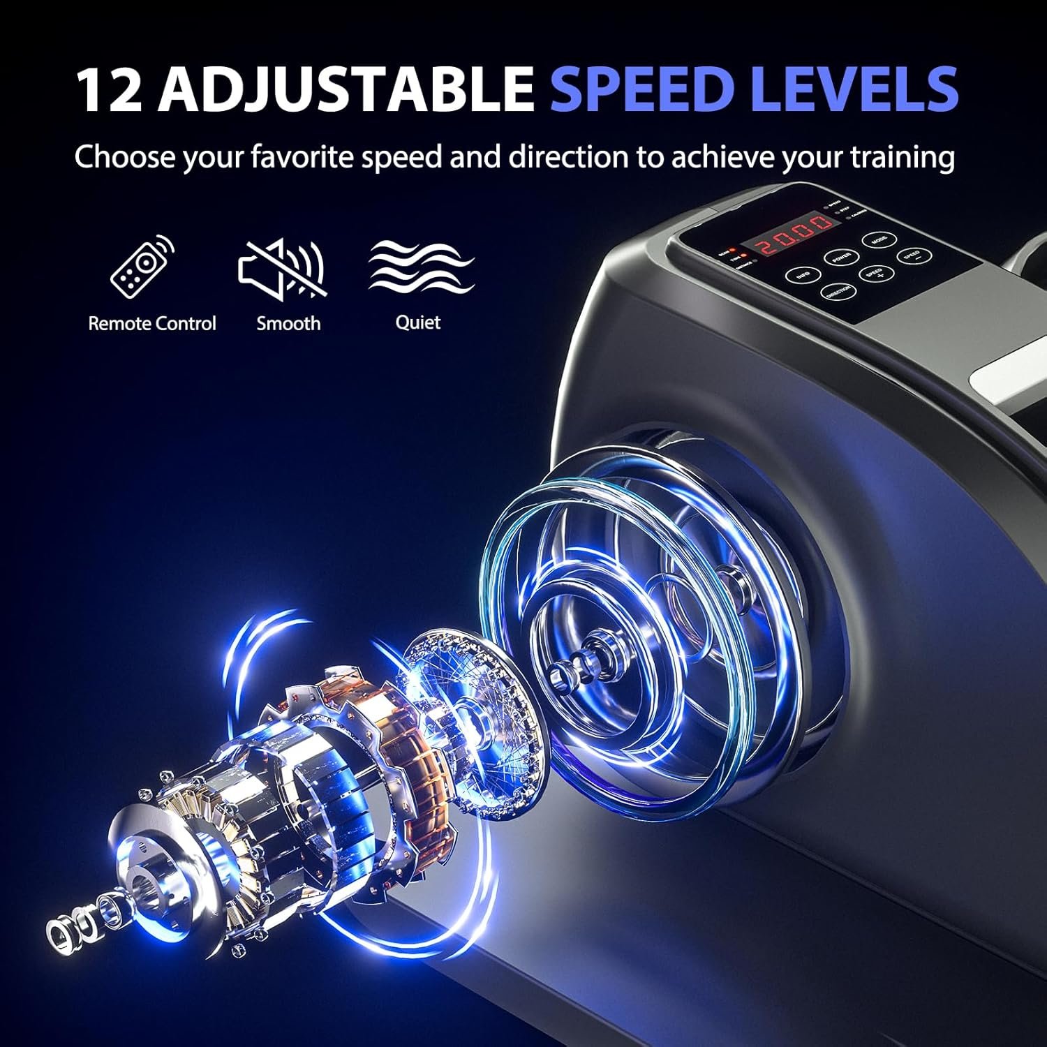 Compact Under-Desk Elliptical – Quiet Electric Ellipse Leg Exerciser with Adjustable Speed and LED Display, Ideal Pedal Exerciser for Seniors and Office Workouts - Image 2