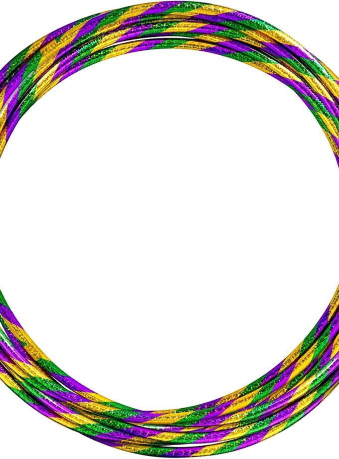 12 Pack 24 inch Exercise Hoop Plastic Glitter Hoop Obstacle Course Ring Toy Hoop for Adult Party Gymnastic Playing for Parade Decoration Games Performance Outdoor Sports